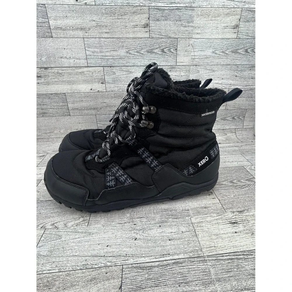 Xero Shoes Alpine Men Snow Boots Black Waterproof Minimalist Zero Drop Size 10